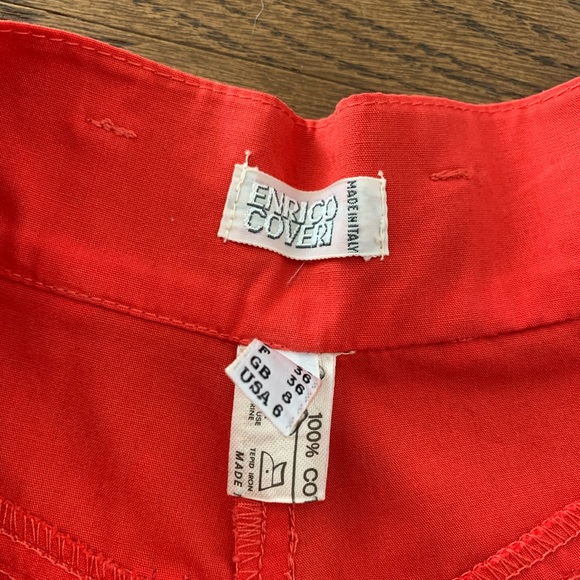 Vintage Enrico Coveri Orange Cotton Pants Small - Picture 4 of 5